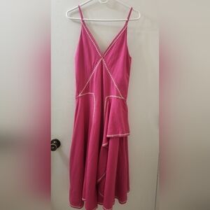 Esteban Cortazar Elegant‎ Pink Women's Dress, Size Medium, Linen/Rayon.